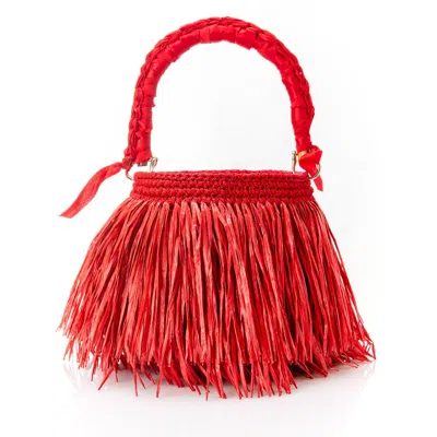 Speira Women's Bucket Raffia Red