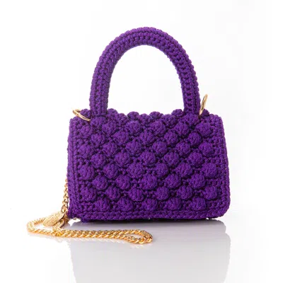 Speira Women's Mini Shoulder Bubble With Knitted Handle Purple