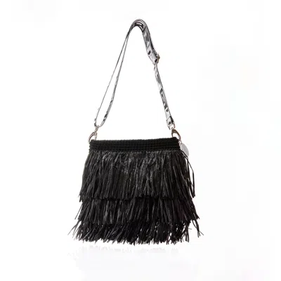 Speira Women's Mini Tote Raffia Strap Black