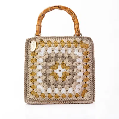 Speira Women's Yellow / Gold Granny's Square Tote Bag Beige Yellow