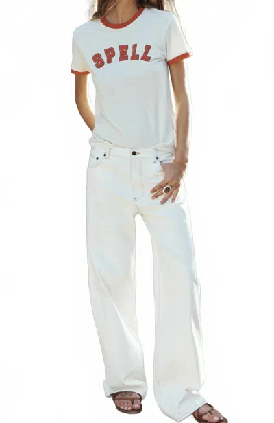 Spell 1995 Denim Baggy Jean In Salt In White