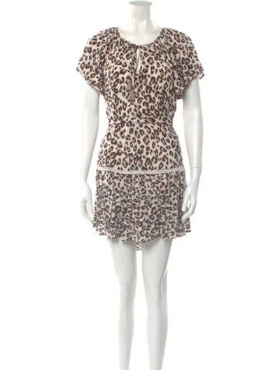 Pre-owned Spell & The Gypsy Collective Animal Print Mini Dress In White