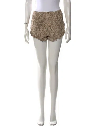 Pre-owned Spell & The Gypsy Collective Animal Print Mini Shorts In Multi
