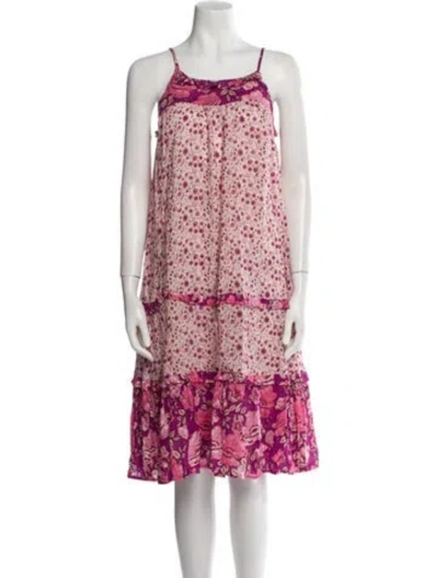 Pre-owned Spell & The Gypsy Collective Floral Print Knee-length Dress In Pink