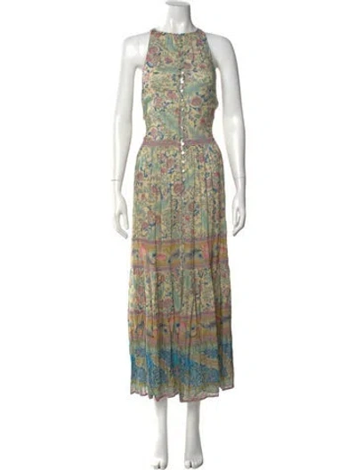 Pre-owned Spell & The Gypsy Collective Floral Print Long Dress In Green