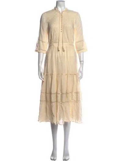 Pre-owned Spell & The Gypsy Collective Floral Print Long Dress In Neutral