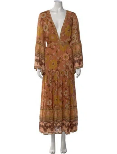 Pre-owned Spell & The Gypsy Collective Floral Print Long Dress In Neutral