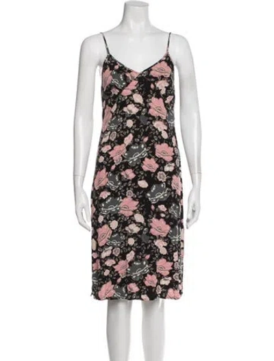 Pre-owned Spell & The Gypsy Collective Floral Print Midi Length Dress In Black
