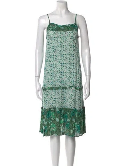 Pre-owned Spell & The Gypsy Collective Floral Print Midi Length Dress In Green