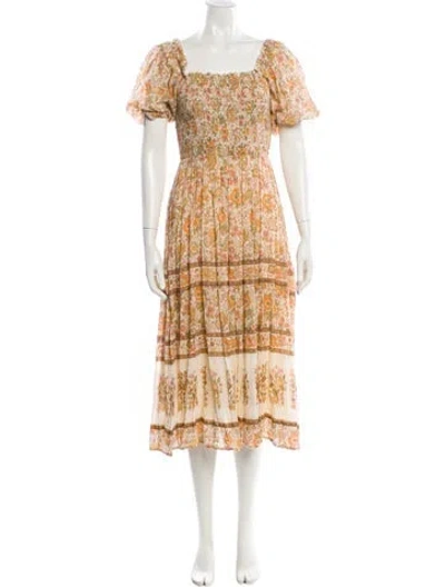Pre-owned Spell & The Gypsy Collective Floral Print Midi Length Dress In Neutral