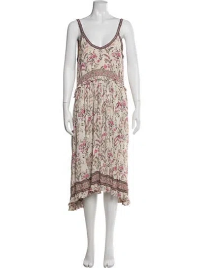 Pre-owned Spell & The Gypsy Collective Floral Print Midi Length Dress In Neutral