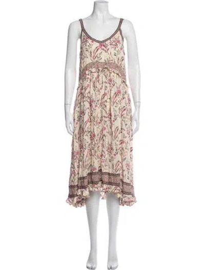 Pre-owned Spell & The Gypsy Collective Floral Print Midi Length Dress In Neutral
