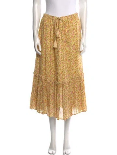 Pre-owned Spell & The Gypsy Collective Floral Print Midi Length Skirt In Neutral