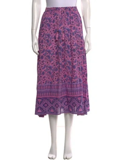Pre-owned Spell & The Gypsy Collective Floral Print Midi Length Skirt In Purple
