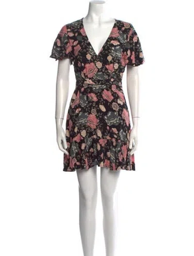 Pre-owned Spell & The Gypsy Collective Floral Print Mini Dress In Black