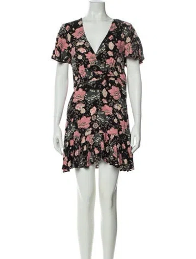 Pre-owned Spell & The Gypsy Collective Floral Print Mini Dress In Black