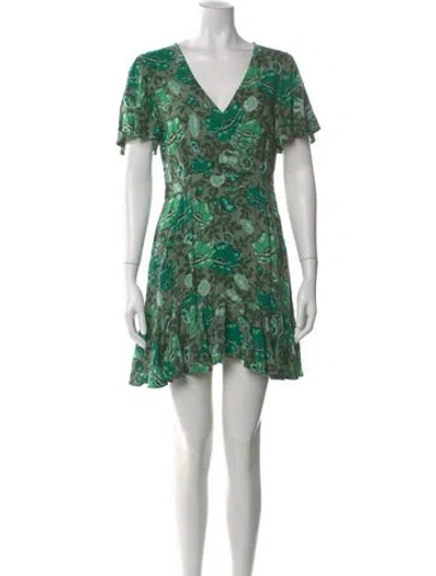 Pre-owned Spell & The Gypsy Collective Floral Print Mini Dress In Green