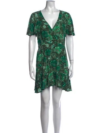 Pre-owned Spell & The Gypsy Collective Floral Print Mini Dress In Green