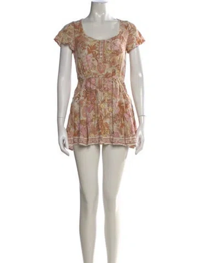 Pre-owned Spell & The Gypsy Collective Floral Print Mini Dress In Neutral