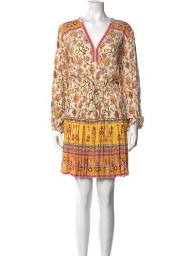 Pre-owned Spell & The Gypsy Collective Floral Print Mini Dress In Neutral