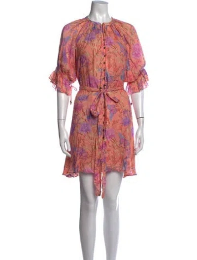 Pre-owned Spell & The Gypsy Collective Floral Print Mini Dress In Orange