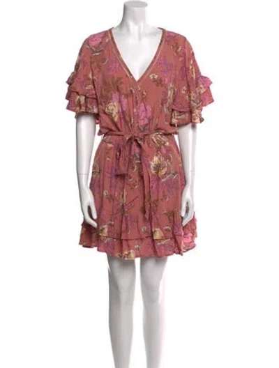 Pre-owned Spell & The Gypsy Collective Floral Print Mini Dress In Pink