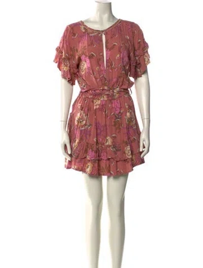 Pre-owned Spell & The Gypsy Collective Floral Print Mini Dress In Pink