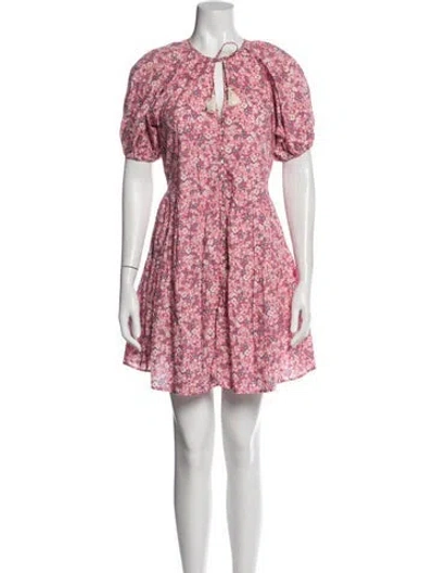 Pre-owned Spell & The Gypsy Collective Floral Print Mini Dress In Pink