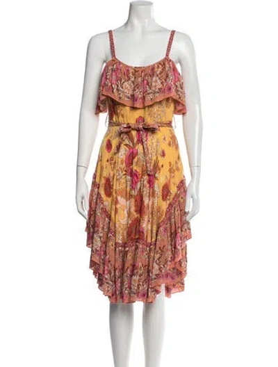 Pre-owned Spell & The Gypsy Collective Floral Print Mini Dress In Yellow