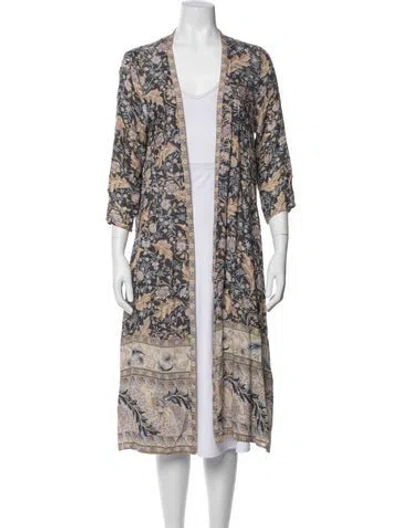 Pre-owned Spell & The Gypsy Collective Floral Print Robe In Black