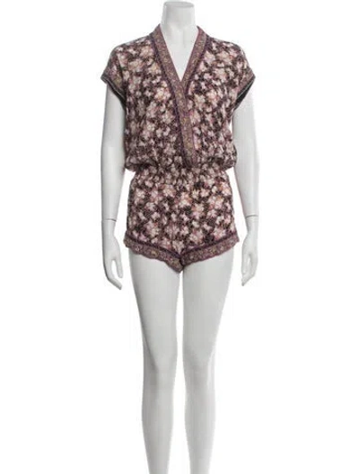 Pre-owned Spell & The Gypsy Collective Floral Print V-neck Romper In Multicolor