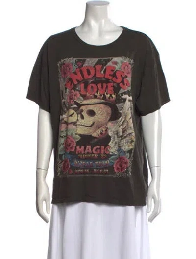Pre-owned Spell & The Gypsy Collective Graphic Print Crew Neck T-shirt In Green