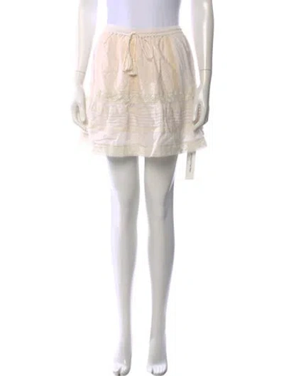 Pre-owned Spell & The Gypsy Collective Lace Trim Embellishment Mini Skirt In Neutral