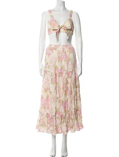 Pre-owned Spell & The Gypsy Collective Linen Floral Print Skirt Set W/ Tags In Multi