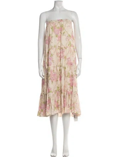 Pre-owned Spell & The Gypsy Collective Linen Midi Length Skirt In Neutral