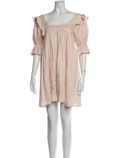 Pre-owned Spell & The Gypsy Collective Linen Mini Dress In Neutral
