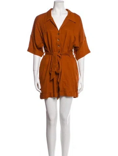 Pre-owned Spell & The Gypsy Collective Linen Romper In Orange