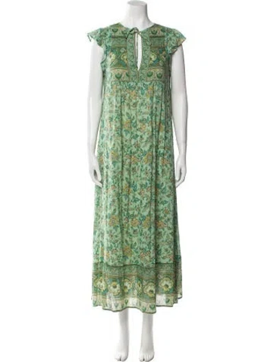 Pre-owned Spell & The Gypsy Collective Paisley Print Long Dress In Green