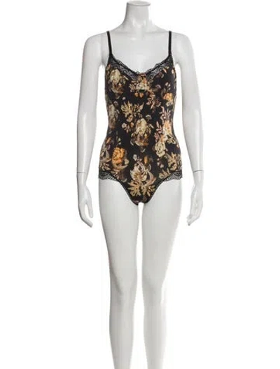 Pre-owned Spell & The Gypsy Collective Printed Crochet Trim Pajamas In Brown