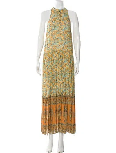 Pre-owned Spell & The Gypsy Collective Printed Long Dress In Yellow