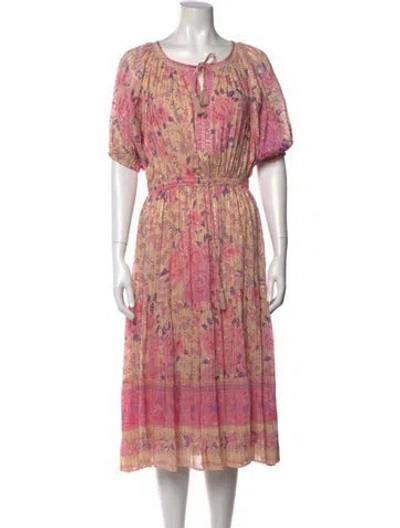 Pre-owned Spell & The Gypsy Collective Printed Midi Length Dress In Pink