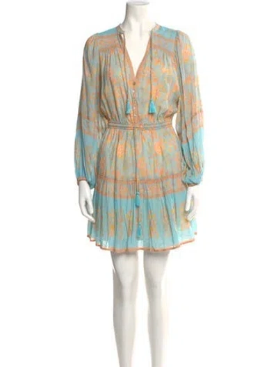 Pre-owned Spell & The Gypsy Collective Printed Mini Dress In Blue