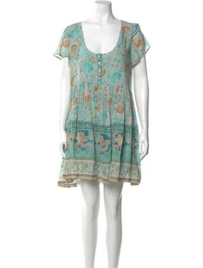Pre-owned Spell & The Gypsy Collective Printed Mini Dress In Green