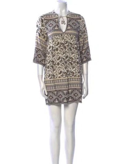 Pre-owned Spell & The Gypsy Collective Printed Mini Dress In White