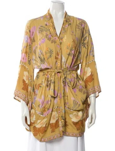Pre-owned Spell & The Gypsy Collective Printed Robe In Yellow