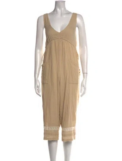 Pre-owned Spell & The Gypsy Collective V-neck Jumpsuit In Neutral