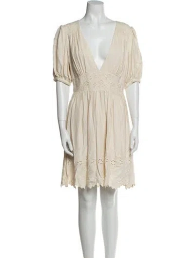 Pre-owned Spell & The Gypsy Collective V-neck Long Dress In Neutral