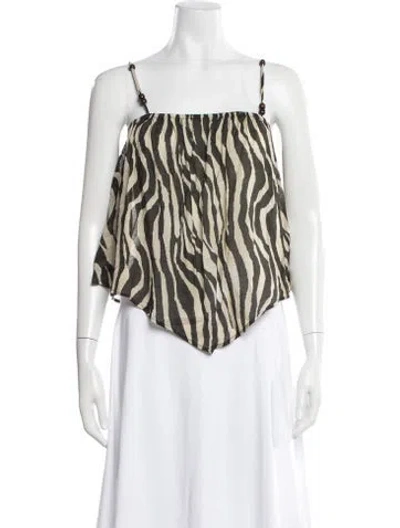 Pre-owned Spell Animal Print Square Neckline Top W/ Tags In Multicolor