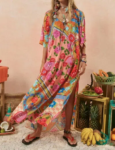 Spell Aphrodite Maxi Gown In Rose In Multi