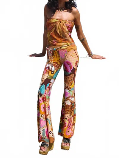 Spell Birth Of Venus Bell Bottom Pants In Caramel In Brown